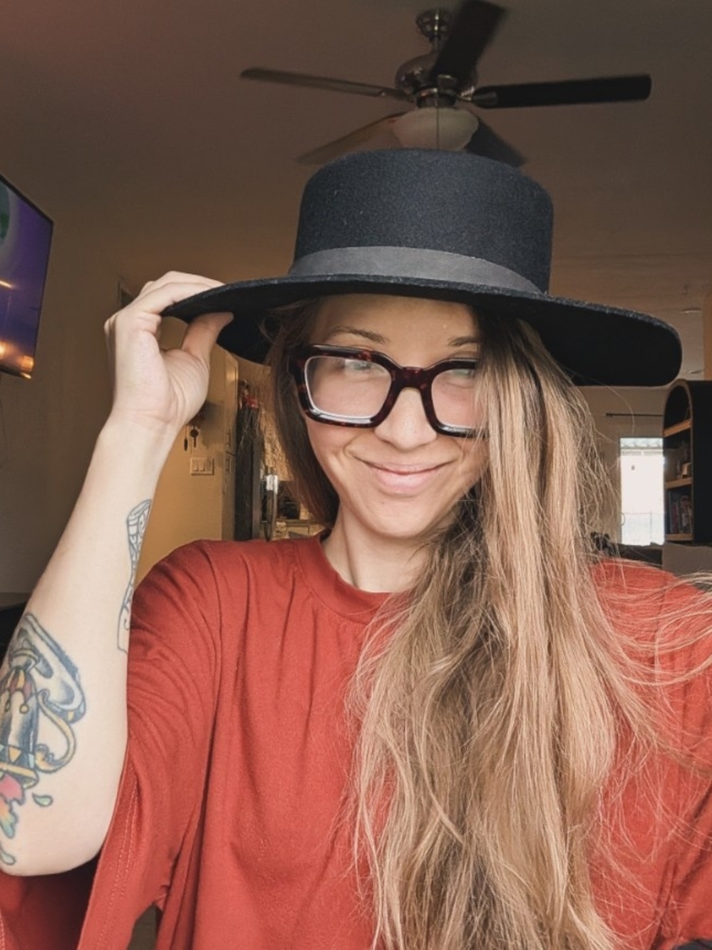 GIGI PIP Black Wide-Brim Wool Fedora